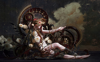 Opulence, frumusete, stephan duquesnoy, art, fantasy, flower, girl, gorgeous, rose, superb HD wallpaper