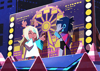 Deltarune: Kris & Noelle at the Carnival Night, Kris (deltarune), Noelle Holiday, video game, deltarune HD wallpaper