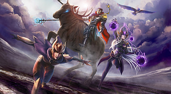 League Of Legends Shyvana Syndra Viktor, league-of-legends, games, artwork, artist, digital-art HD wallpaper