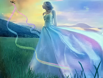 above the horizon, colours, fantasy, art, female HD wallpaper