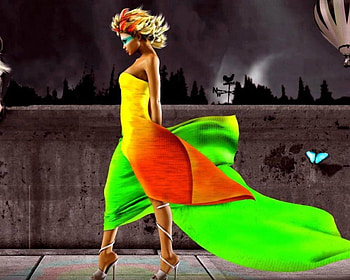 Rainbow Girl, glamour, model, splash, colors, girl, dress, beauty, nice, fashion, rainbow, women, wonderfull HD wallpaper