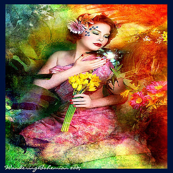 OIL PAINT BEAUTY, colorful, pretty, face, paint, nature, flowers, oil, woman HD wallpaper