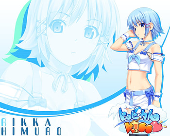 Rikka Himuro, blue eyes, cute, blue hair, girl, dress, beauty, tropical kiss, anime, short hair HD wallpaper