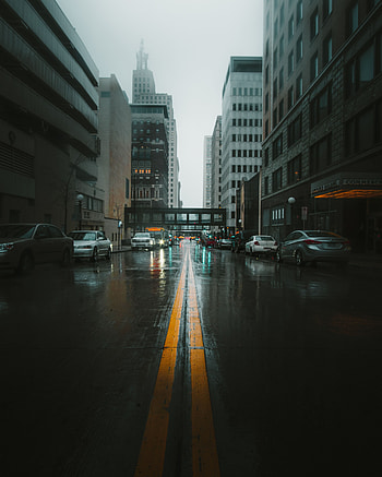 Cities, Cars, City, Markup, Fog, Street HD phone wallpaper