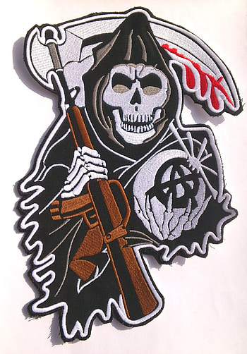 sons of anarchy patches | Sons of Anarchy Skull CENTER Backpatch SAMCRO redwood original . HD phone wallpaper
