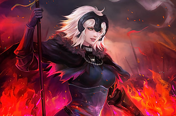 Fate/Grand Order, Jeanne d'Arc, Fate series, anime girl, art HD wallpaper