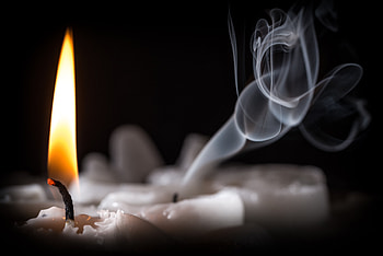 Candle, smoke, flame, fire HD wallpaper