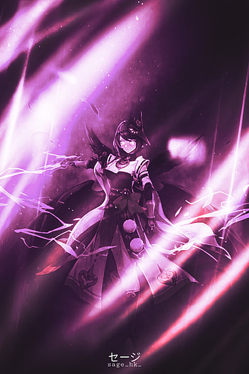 Kujou, electric blue, magenta HD phone wallpaper