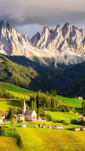 Small village, Mountain retreat, Breathtaking nature, Idyllic countryside HD phone wallpaper