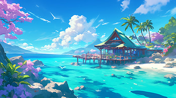 Island Paradise: of a Serene Beach House, beach house, island paradise, beach, tropical, island HD wallpaper