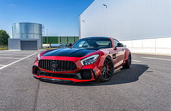 Mercedes-AMG GT S, Prior Design, red, sports car, 2018 HD wallpaper