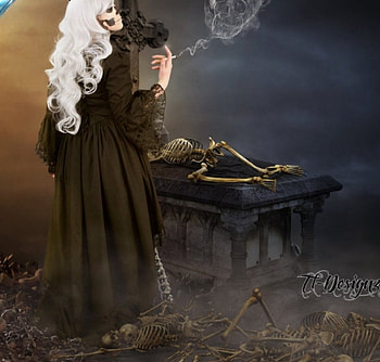 Fantasy, lady, art, dark HD wallpaper