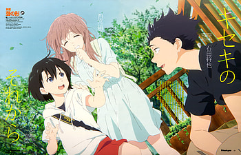 A Silent Voice, Shouko Nishimiya, Shouya Ishida, Yuzuru Nishimiya, Anime, A Silent Voice HD wallpaper