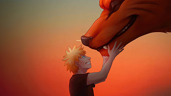 Naruto And Kurama, kurama, naruto, anime, artist, artwork, digital-art HD wallpaper