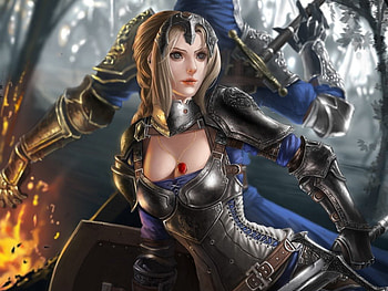 Fantasy warrior, armour, Fantasy, woman, warrior HD wallpaper