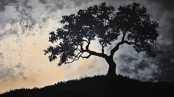 Serene Tree Silhouette - Ultra, tree, tree silhouette, silhouette, landscape HD wallpaper
