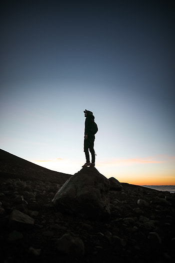Twilight, Rock, Dark, Silhouette, Dusk, Stone, Human, Person HD phone wallpaper