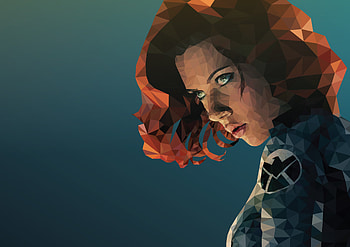 Black Widow Low Poly Art, black-widow, low-poly, artwork, artist, behance, superheroes HD wallpaper