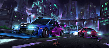 Modified Cars Rolling , artist, artwork, cars, artstation HD wallpaper