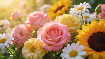 Sunlit Summer Floral — Nature, Rose HD wallpaper