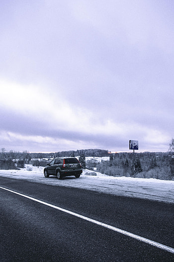 Honda, Snow, Cars, Road, Car, Grey, Honda Cr-V HD phone wallpaper