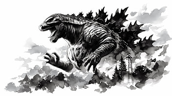 Godzilla: Black & White Showcase, movie, Godzilla, Black & White HD wallpaper