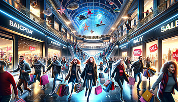 Black Friday Shopping Frenzy, black friday, Shopping, mall, people HD wallpaper
