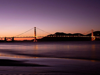 Cities, Rivers, City, Shine, Light, Bridge, Evening HD wallpaper