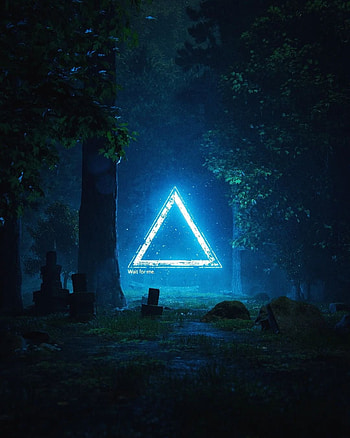 Triangle, atmosphere, sky, forest HD phone wallpaper