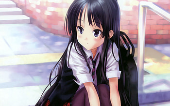 Anime, Sight, Opinion, Girl, Brunette, Pose HD wallpaper