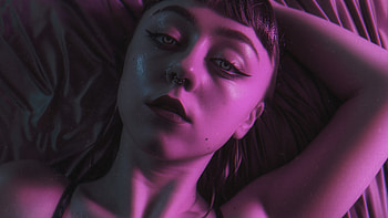 Scarlett, Digital artwork, vintage, Vintage aesthetic, girl, purple aesthetic HD wallpaper