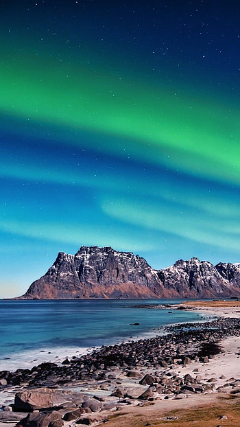 Sommaroy, Norway, Northern lights, Utakleiv Nordland HD phone wallpaper