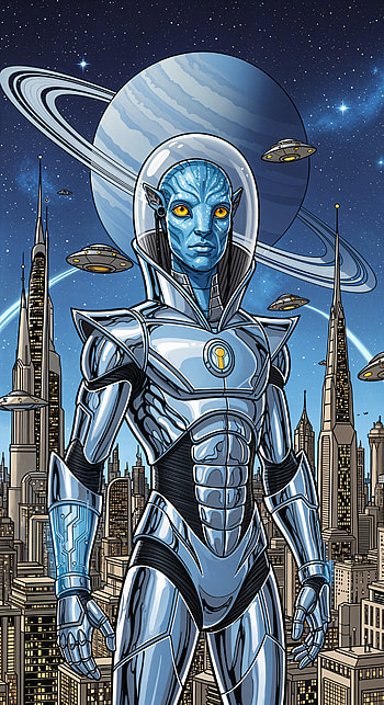 Cosmic Avatar: City Guardian , alien, astronaut HD phone wallpaper