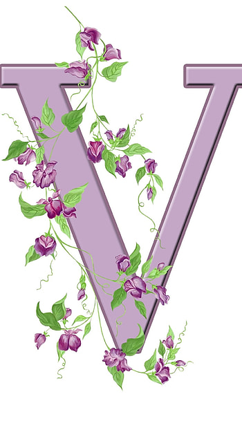 V Letter, Purple HD phone wallpaper