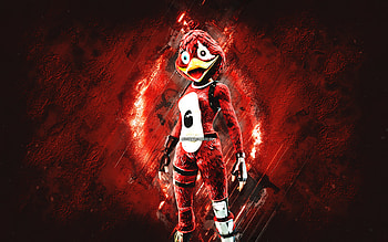 Fortnite Red Quackling Skin, Fortnite, main characters, red stone background, Red Quackling, Fortnite skins, Red Quackling Skin, Red Quackling Fortnite, Fortnite characters HD wallpaper