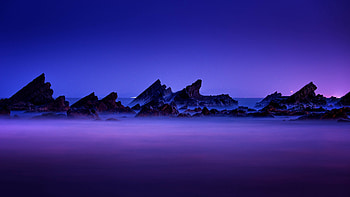 Beautiful View On Sea Side , nature, sea, ocean, mountains, night HD wallpaper