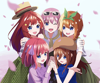 Yotsuba Nakano, Nino Nakano, Miku Nakano, Itsuki Nakano, Ichika Nakano, Anime, The Quintessential Quintuplets HD wallpaper