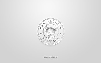 San Antonio Rampage, creative 3D logo, white background, AHL, 3d emblem, American Hockey Team, American Hockey League, Texas, USA, 3d art, hockey, San Antonio Rampage 3d logo HD wallpaper