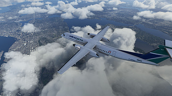 WestJet, De Havilland Canada Dash 8 Q400, MSFS, Flight sim HD wallpaper