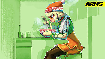 Vibrant Anime Girl Savoring Ramen Bowl HD wallpaper