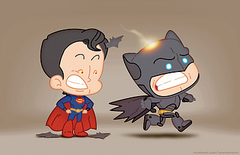 Batman And Superman Fat Heads , batman, superman, behance, supervillain, artist, artwork, digital-art, superheroes HD wallpaper