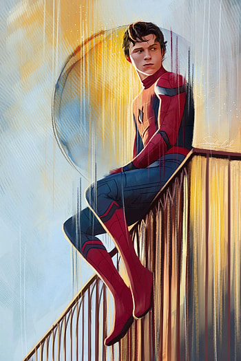 Tom Holland, , Sun, Paint HD phone wallpaper