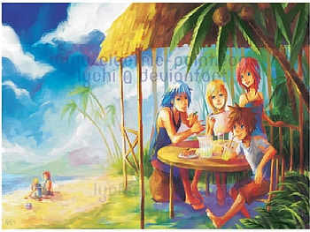 Playtime Is never To Old For Anyone, axel, namine, roxas, kingdom hearts, sora, riku, kairi HD wallpaper