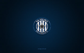 BohSK Sigma Olomouc, Czech football club, white logo, blue carbon fiber background, Czech First League, football, Olomouc, Czech Republic, SK Sigma Olomouc logo HD wallpaper