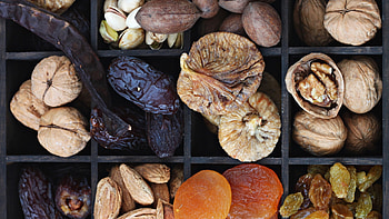 Nuts, Almonds, Raisins, Walnut HD wallpaper