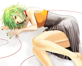 Gumi Megpoid, vocaloid, orange, green HD wallpaper