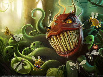 Plant Eater, teeth, fantasy, horror, nature, cgi, creature, dark HD wallpaper