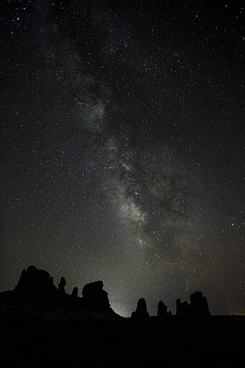 Universe, Mountains, Stars, Starry Sky, Milky Way HD phone wallpaper