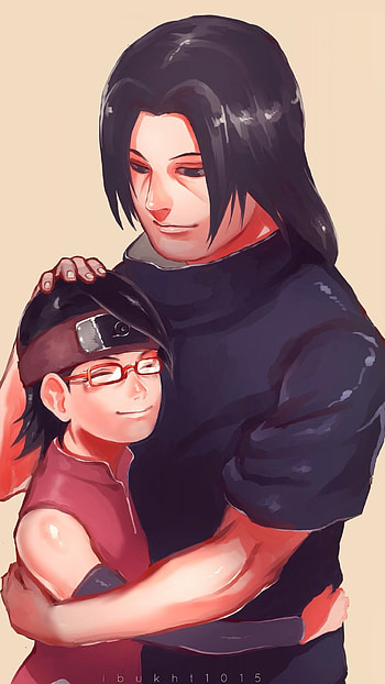 Sarada & Itachi Uchiha: Naruto Anime Father's Warm Embrace, Sarada Uchiha, Itachi Uchiha, Anime, Naruto HD phone wallpaper
