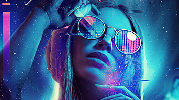 Neon Glasses Girl , neon, glasses, artist, artwork, digital-art, artstation HD wallpaper